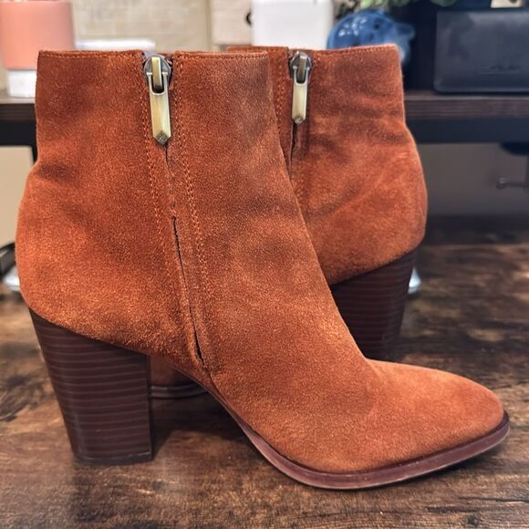 Sam Edelman Rust Brownieh Orange Booties size 7 - Picture 6 of 11